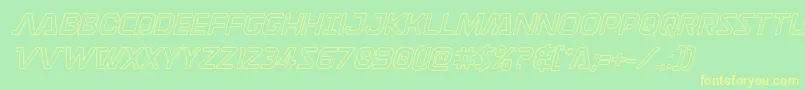 Discotechiaout Font – Yellow Fonts on Green Background