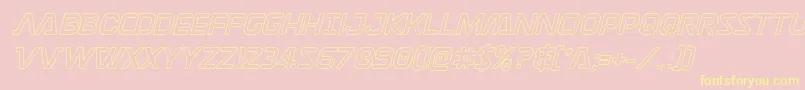 Discotechiaout-Schriftart – Gelbe Schriften auf rosa Hintergrund