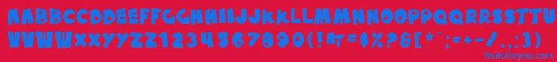 SfPaleBottom Font – Blue Fonts on Red Background