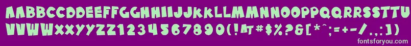 SfPaleBottom Font – Green Fonts on Purple Background