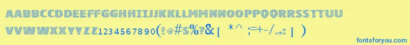 Vtkssquares Font – Blue Fonts on Yellow Background