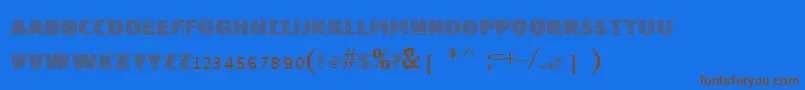 Vtkssquares Font – Brown Fonts on Blue Background
