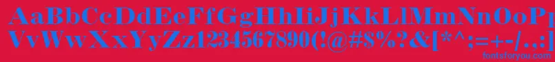 フォントInflexmtstdBold – 赤い背景に青い文字