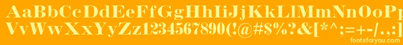 InflexmtstdBold-Schriftart – Gelbe Schriften auf orangefarbenem Hintergrund