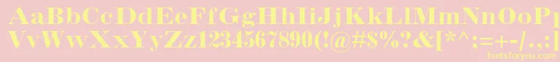 InflexmtstdBold-Schriftart – Gelbe Schriften auf rosa Hintergrund