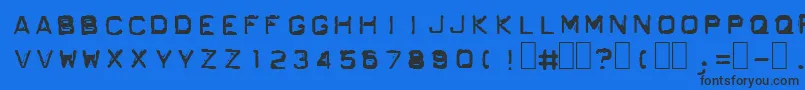 フォントGfOrdnerInverted – 黒い文字の青い背景