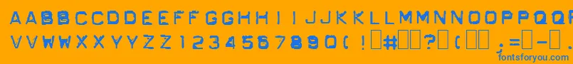 GfOrdnerInverted-Schriftart – Blaue Schriften auf orangefarbenem Hintergrund