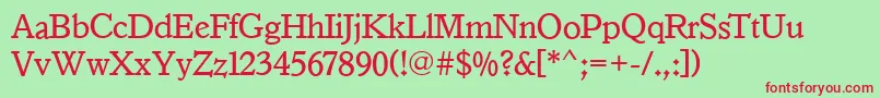 IstriaOldStyleRegular Font – Red Fonts on Green Background