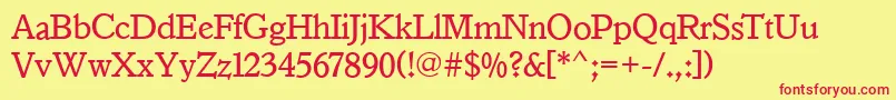IstriaOldStyleRegular Font – Red Fonts on Yellow Background