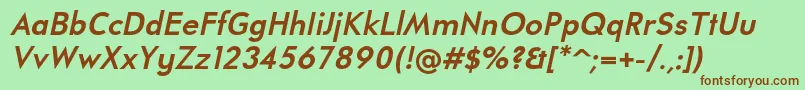 UniversalisadfstdBolditalic Font – Brown Fonts on Green Background