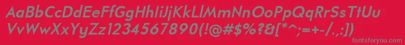 UniversalisadfstdBolditalic Font – Gray Fonts on Red Background