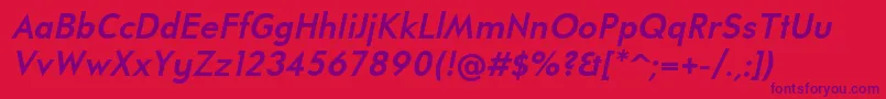 UniversalisadfstdBolditalic Font – Purple Fonts on Red Background