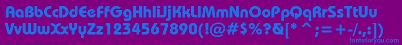 BauhausBoldBt-Schriftart – Blaue Schriften auf violettem Hintergrund
