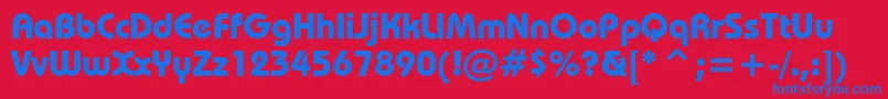 BauhausBoldBt Font – Blue Fonts on Red Background