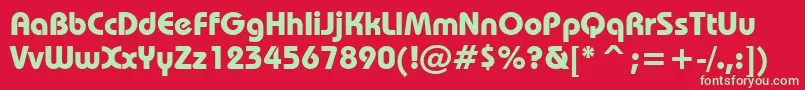 BauhausBoldBt Font – Green Fonts on Red Background