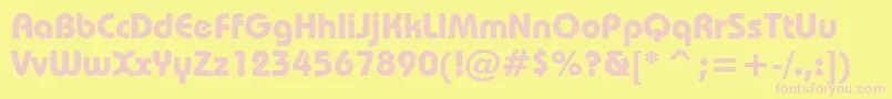 BauhausBoldBt Font – Pink Fonts on Yellow Background