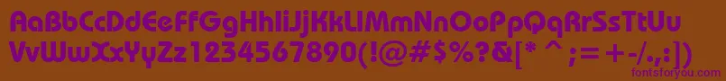 BauhausBoldBt Font – Purple Fonts on Brown Background