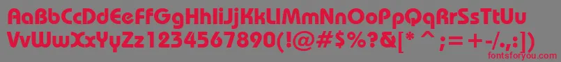 BauhausBoldBt Font – Red Fonts on Gray Background