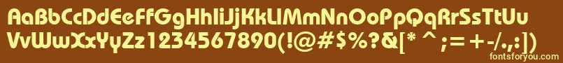 BauhausBoldBt Font – Yellow Fonts on Brown Background