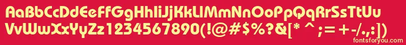 BauhausBoldBt Font – Yellow Fonts on Red Background