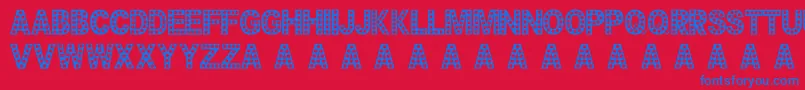 Cheerfulparty-Schriftart – Blaue Schriften auf rotem Hintergrund