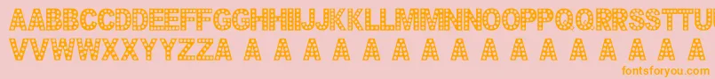 Cheerfulparty-Schriftart – Orangefarbene Schriften auf rosa Hintergrund