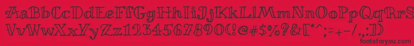 MiltonianRegular Font – Black Fonts on Red Background