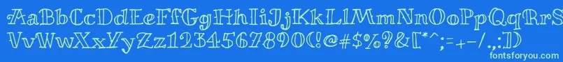 MiltonianRegular Font – Green Fonts on Blue Background