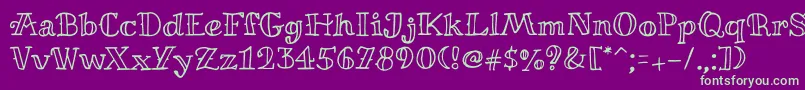 MiltonianRegular Font – Green Fonts on Purple Background