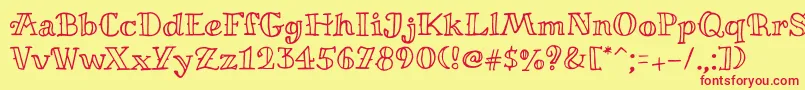 MiltonianRegular Font – Red Fonts on Yellow Background