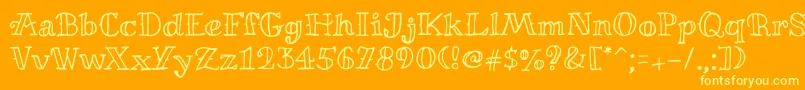 MiltonianRegular-Schriftart – Gelbe Schriften auf orangefarbenem Hintergrund