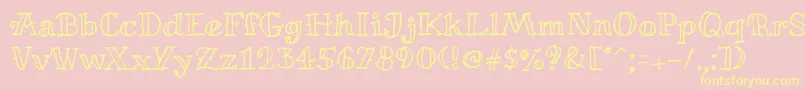 MiltonianRegular Font – Yellow Fonts on Pink Background