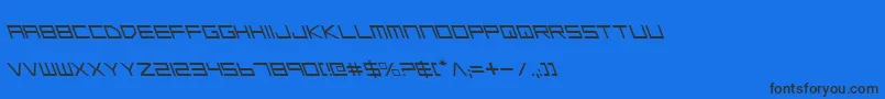 LowGunScreenLeftalic Font – Black Fonts on Blue Background
