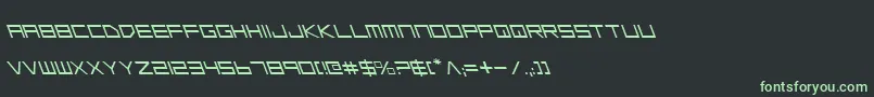 LowGunScreenLeftalic-fontti – vihreät fontit mustalla taustalla