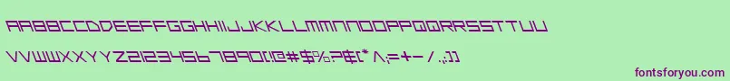 Czcionka LowGunScreenLeftalic – fioletowe czcionki na zielonym tle