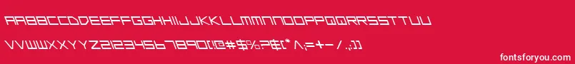 Fonte LowGunScreenLeftalic – fontes brancas em um fundo vermelho