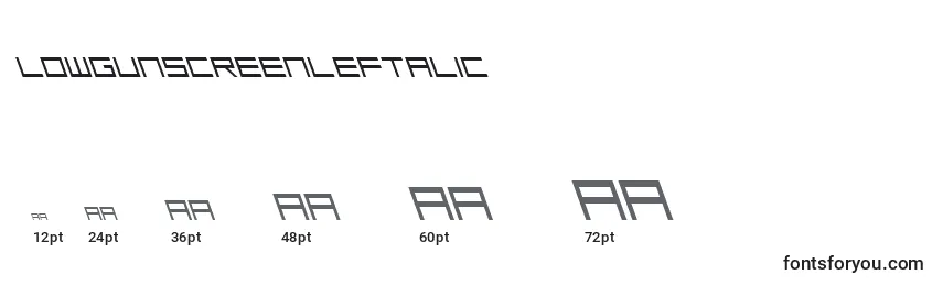 LowGunScreenLeftalic Font Sizes