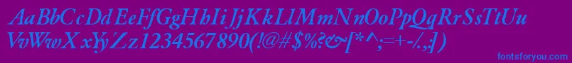 Garamondlightssk ffy Font – Blue Fonts on Purple Background