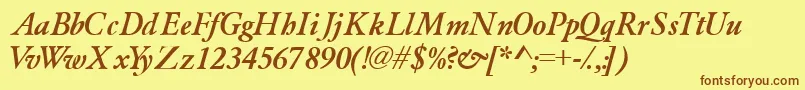 fuente Garamondlightssk ffy – Fuentes Marrones Sobre Fondo Amarillo