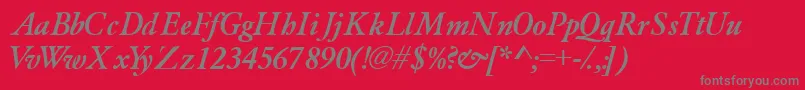 Garamondlightssk ffy-Schriftart – Graue Schriften auf rotem Hintergrund