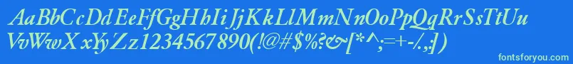 Garamondlightssk ffy Font – Green Fonts on Blue Background