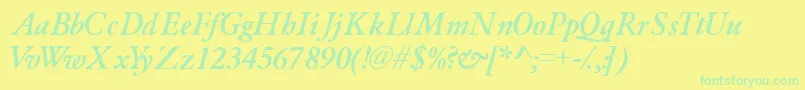 Garamondlightssk ffy-Schriftart – Grüne Schriften auf gelbem Hintergrund