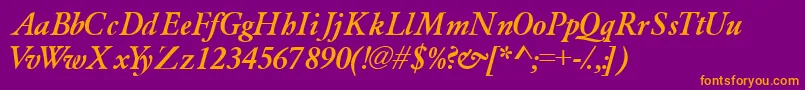 Garamondlightssk ffy Font – Orange Fonts on Purple Background