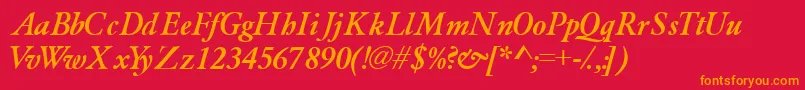 Garamondlightssk ffy Font – Orange Fonts on Red Background
