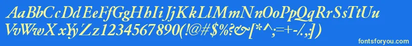 Шрифт Garamondlightssk ffy – жёлтые шрифты на синем фоне