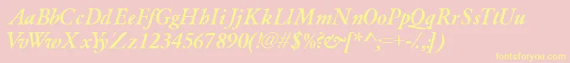Garamondlightssk ffy Font – Yellow Fonts on Pink Background