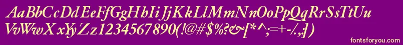 Garamondlightssk ffy Font – Yellow Fonts on Purple Background