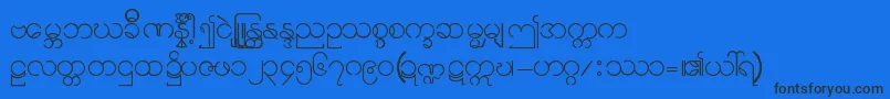 Fonte Burmese11 – fontes pretas em um fundo azul