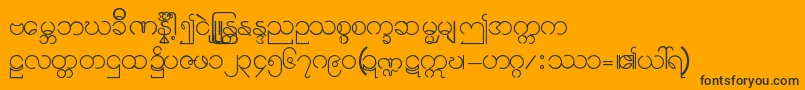 Fonte Burmese11 – fontes pretas em um fundo laranja