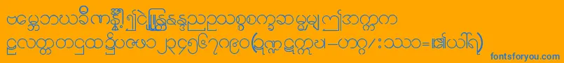 Fonte Burmese11 – fontes azuis em um fundo laranja